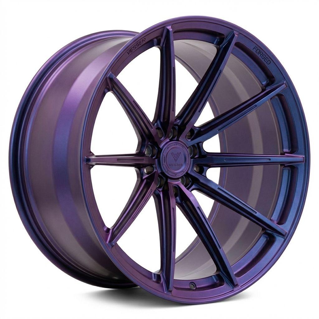 Vesser VSR2 alloy wheel in Satin Blue-Purple Chameleon, 23"
