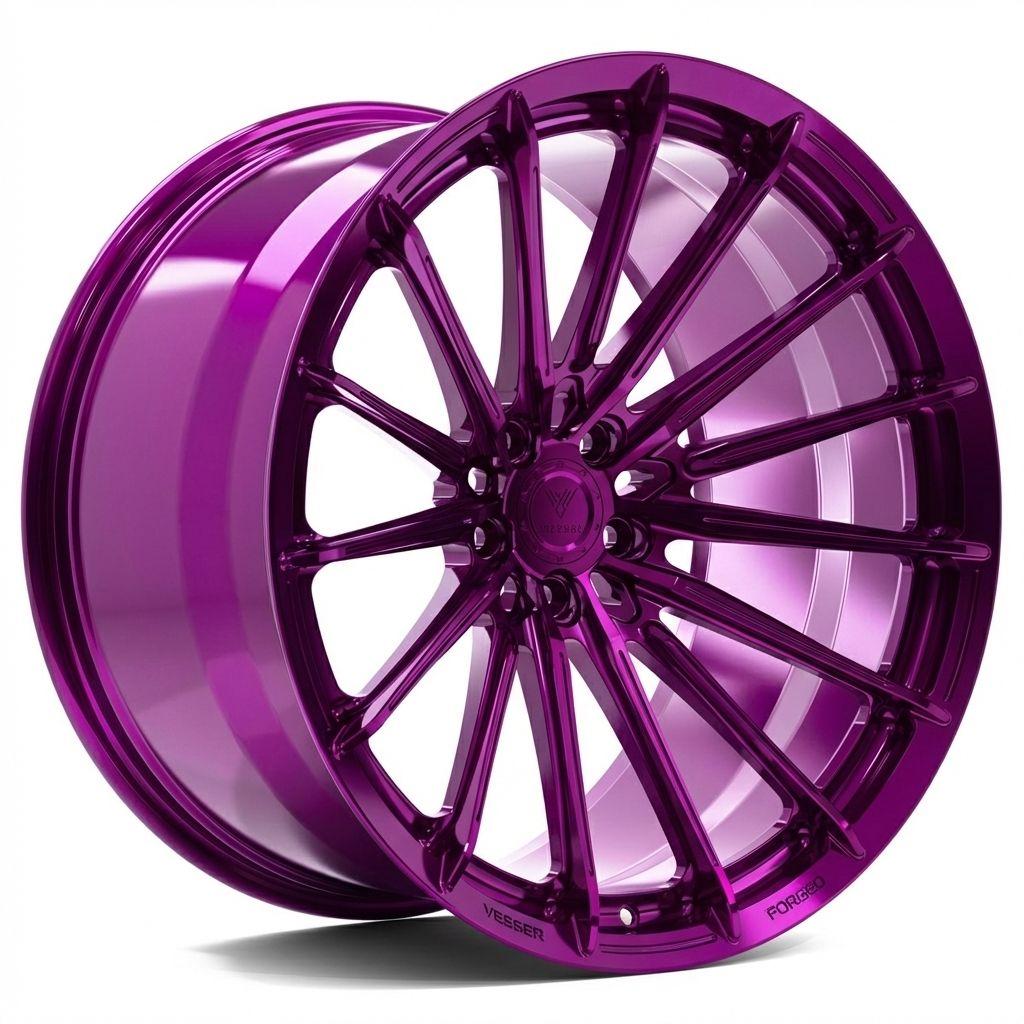 Vesser VSR4 alloy wheel in Gloss Candy Violet, 22"