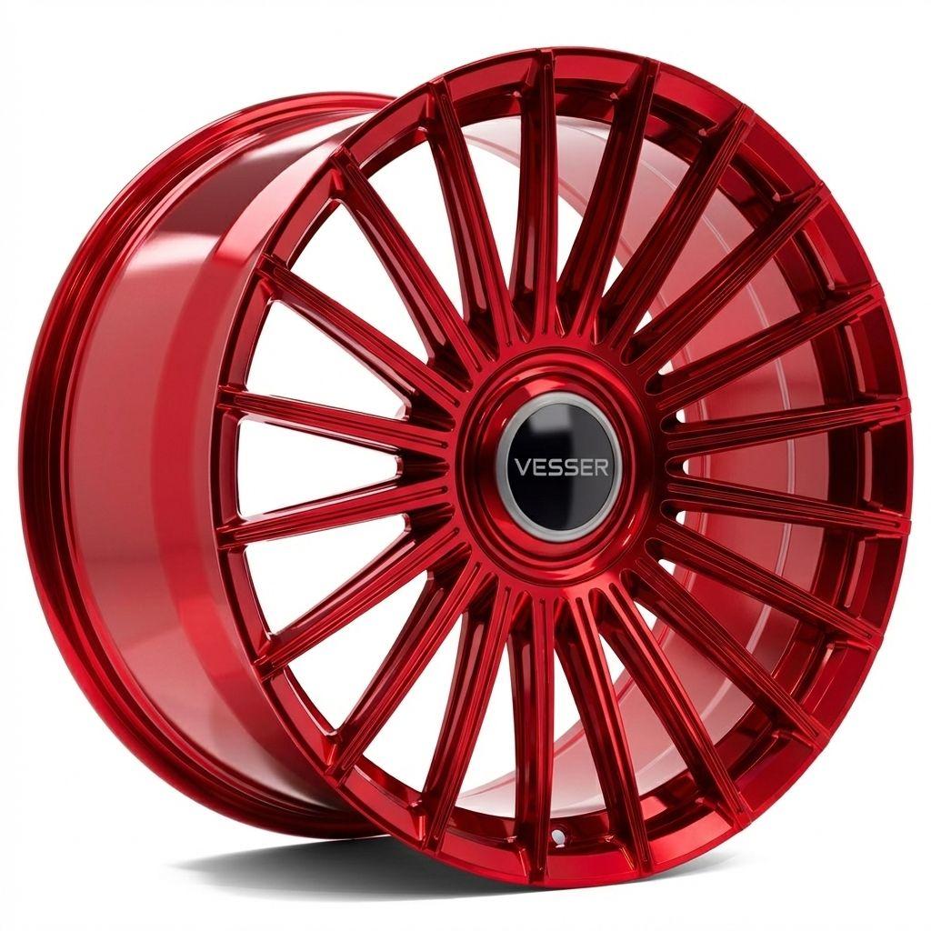 Vesser VSR5 aluminiumfälg i Gloss Candy Red, 21"