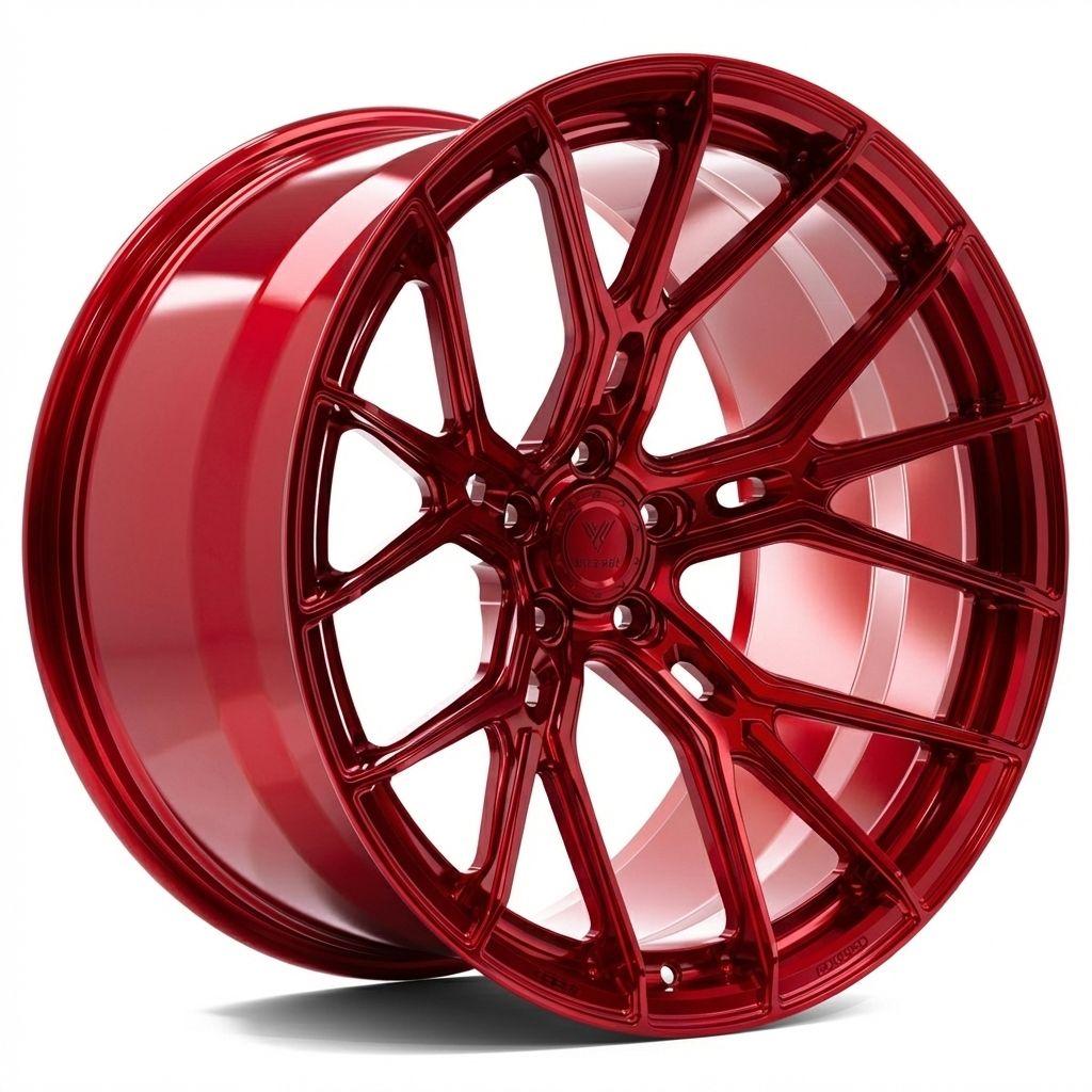 Vesser VSR6 aluminiumfälg i Gloss Candy Red, 20"