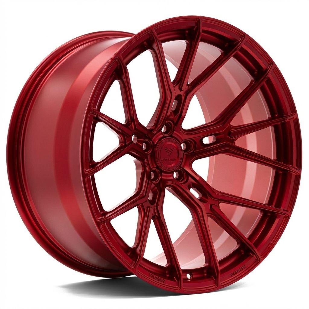 Vesser VSR6 alloy wheel in Satin Candy Red, 22"